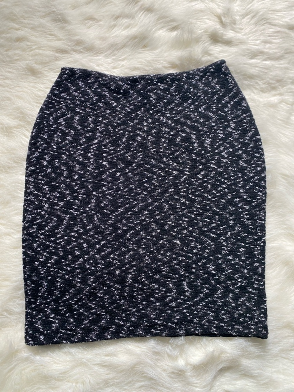 St. John Black & White Tweed Pencil Skirt